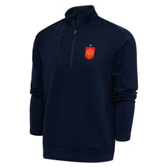 Spain National Team Antigua Genesis Quarter-Zip Pullover - Navy