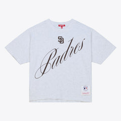 MLB San Diego Padres Mitchell & Ness Women's Script Cropped Boxy T-Shirt