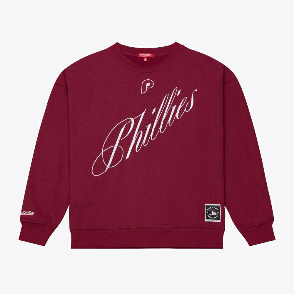 MLB Philadelphia Phillies Mitchell & Ness Women's Script Sweatshirt
