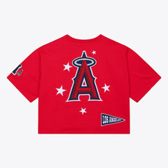 MLB Los Angeles Angels Mitchell & Ness Women's Pep Rally Cropped Boxy T-Shirt
