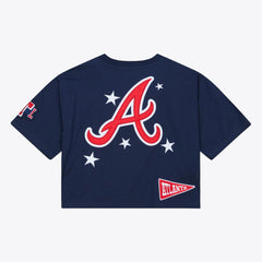 MLB Atlanta Braves Mitchell & Ness Women's Pep Rally Cropped Boxy T-Shirt