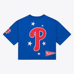 MLB Philadelphia Phillies Mitchell & Ness Women's Pep Rally Cropped Boxy T-Shirt