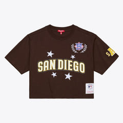 MLB San Diego Padres Mitchell & Ness Women's Pep Rally Cropped Boxy T-Shirt