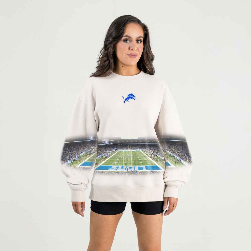 Gameday Couture Women's Power Move Stadium Premium Drop Shoulder Sweatshirt - Detroit Lions