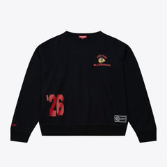 NHL Black Chicago Blackhawks Mitchell & Ness Women's Crewneck Sweatshirt