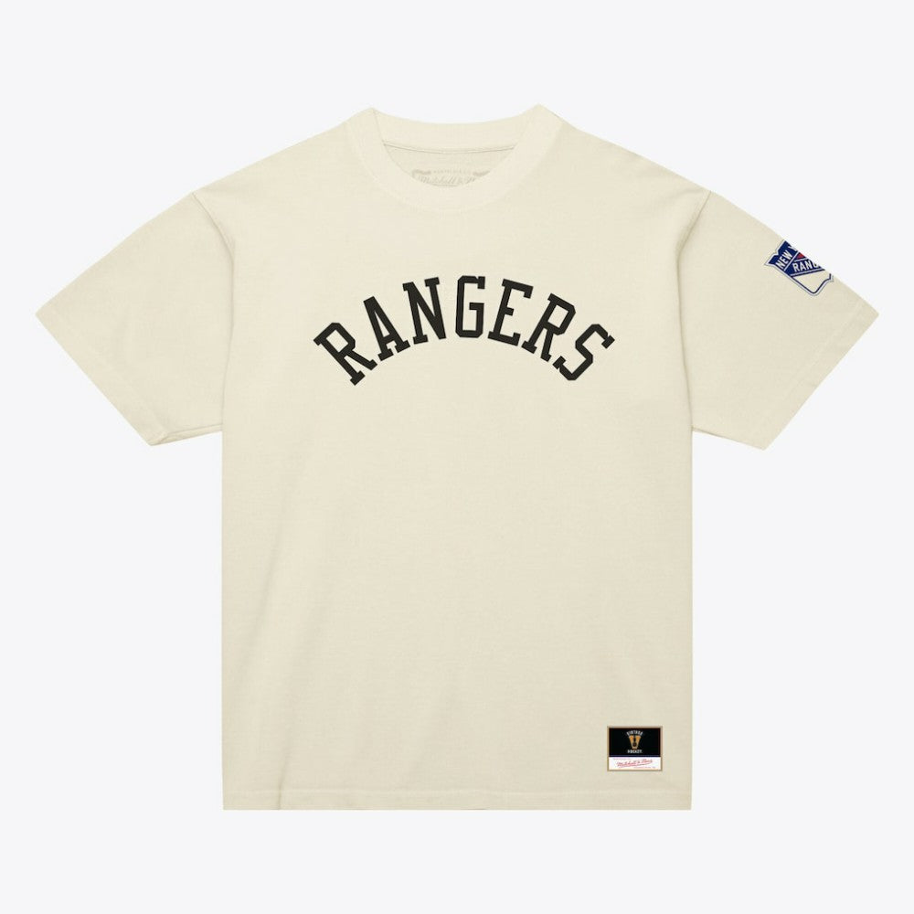 NHL Cream New York Rangers Mitchell & Ness Unisex Arched Team T-Shirt