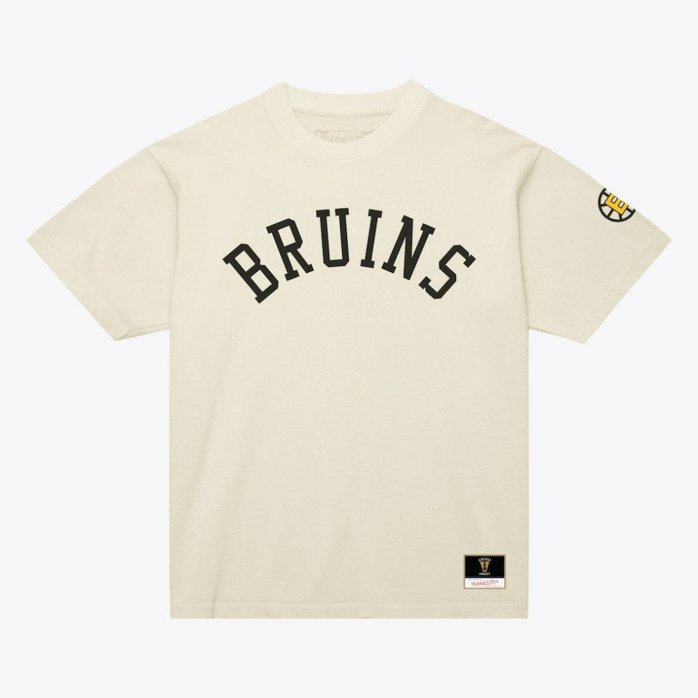 NHL Cream Boston Bruins Mitchell & Ness Unisex Arched Team T-Shirt