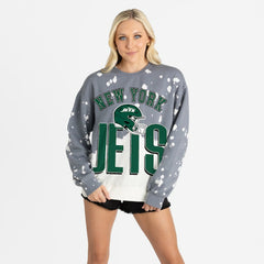 Gameday Couture Women's Arch Rivals Faded Wash Sweatshirt - New York Jets
