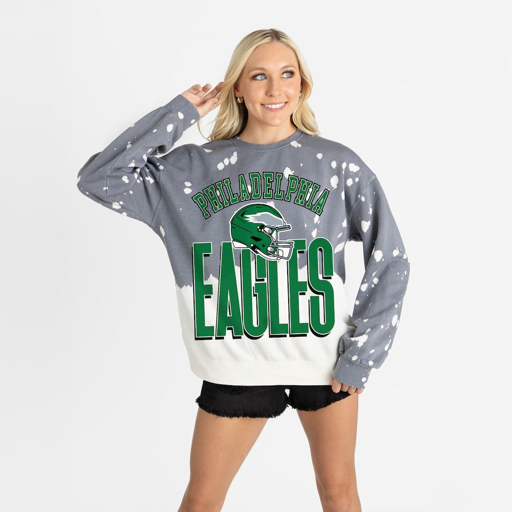 Gameday Couture Women's Arch Rivals Faded Wash Sweatshirt - Philadelphia Eagles