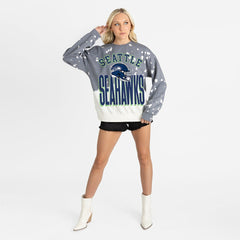 Gameday Couture Women's Arch Rivals Faded Wash Sweatshirt - Seattle Seahawks