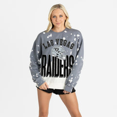 Gameday Couture Women's Arch Rivals Faded Wash Sweatshirt - Las Vegas Raiders