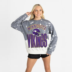 Gameday Couture Women's Arch Rivals Faded Wash Sweatshirt - Minnesota Vikings