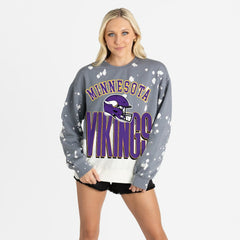Gameday Couture Women's Arch Rivals Faded Wash Sweatshirt - Minnesota Vikings