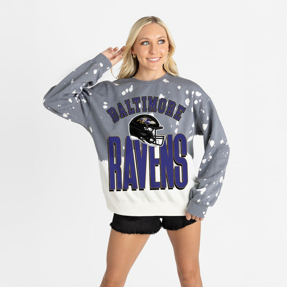 Gameday Couture Women's Arch Rivals Faded Wash Sweatshirt - Baltimore Ravens
