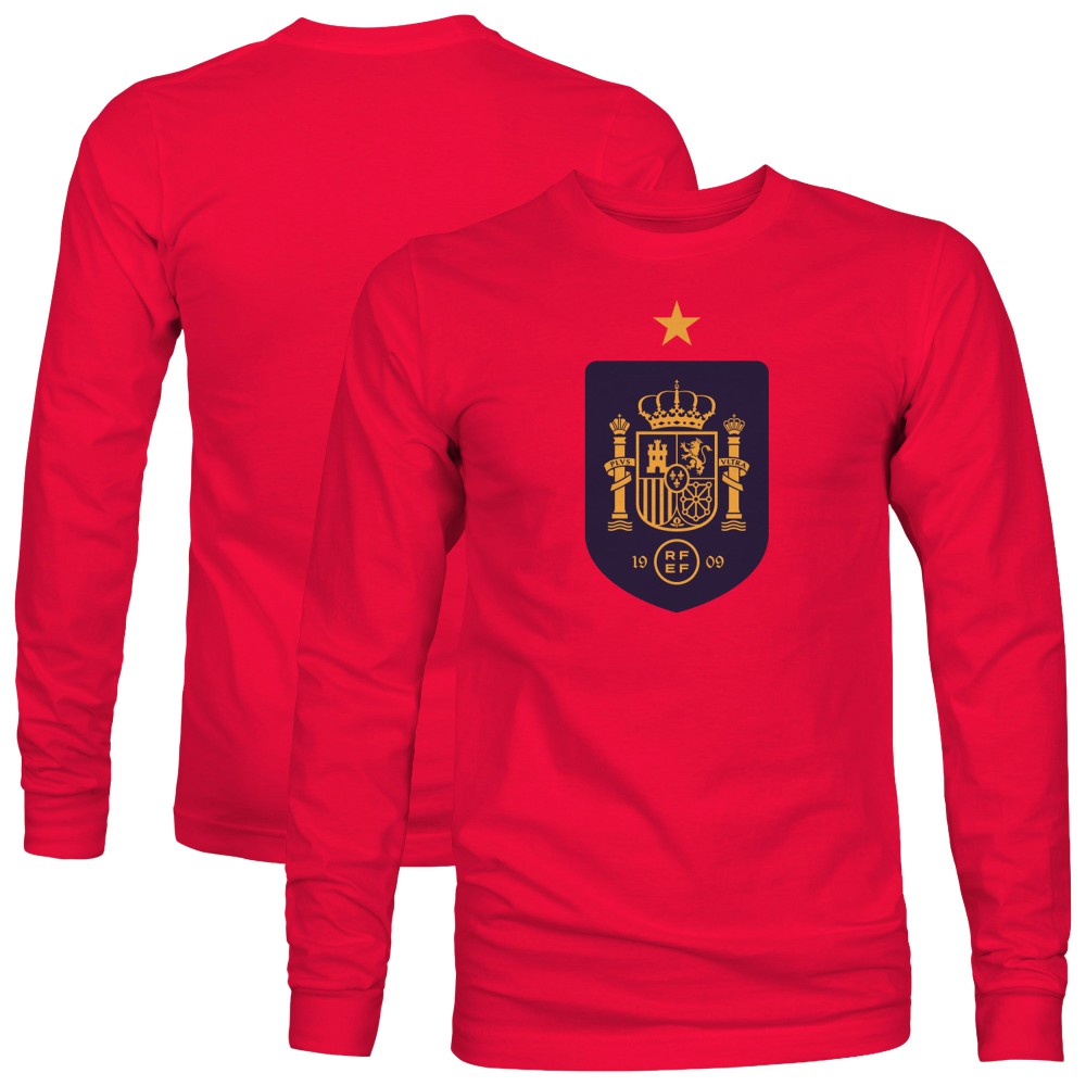 Spain National Team 1863FC Color Badge Long Sleeve T-Shirt - Red