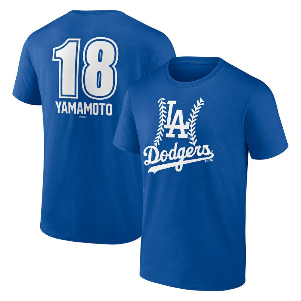 MLB Yoshinobu Yamamoto Los Angeles Dodgers Fastball Player Name & Number T-Shirt