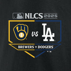 MLB Milwaukee Brewers vs. Los Angeles Dodgers 2025 National League Championship Series Matchup Batter's Box T-Shirt