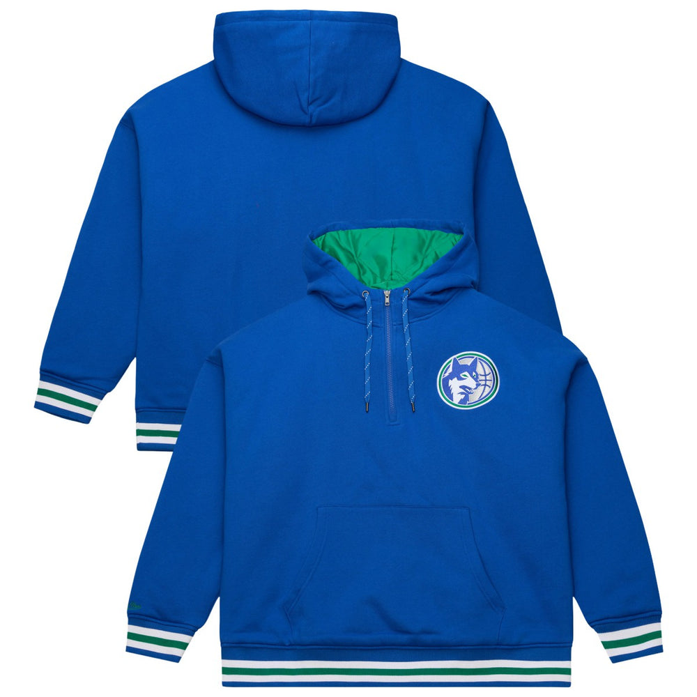 NBA Minnesota Timberwolves Throw It Back Quilted Fleece Quarter-Zip Hoodie