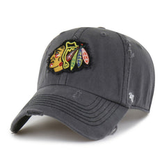 NHL Charcoal Chicago Blackhawks '47 Weathered Clean Up Adjustable Hat