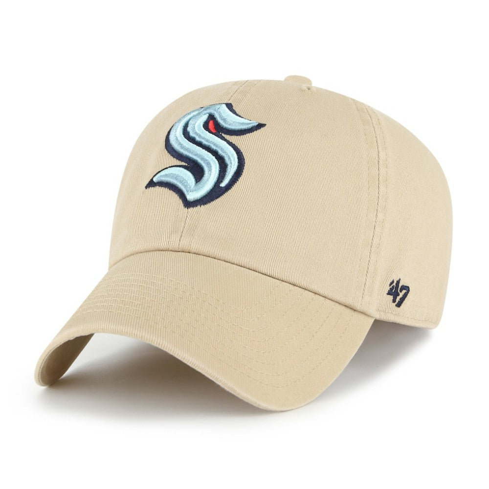 NHL Khaki Seattle Kraken '47 Logo Clean Up Adjustable Hat
