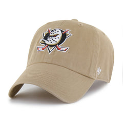 NHL Khaki Anaheim Ducks '47 Logo Clean Up Adjustable Hat