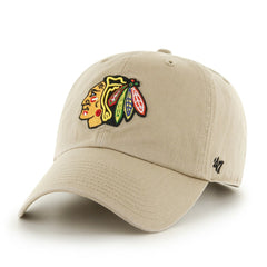 NHL Khaki Chicago Blackhawks '47 Logo Clean Up Adjustable Hat