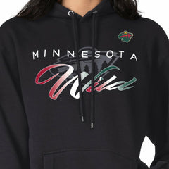 NHL Black Minnesota Wild G-III 4Her by Carl Banks Shadow Logo Fleece Pullover Hoodie
