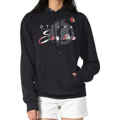 NHL Black Ottawa Senators G-III 4Her by Carl Banks Shadow Logo Fleece Pullover Hoodie