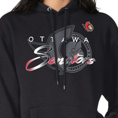 NHL Black Ottawa Senators G-III 4Her by Carl Banks Shadow Logo Fleece Pullover Hoodie