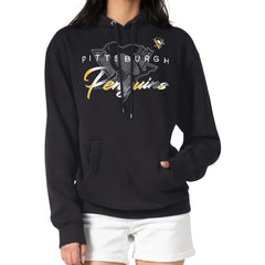 NHL Black Pittsburgh Penguins G-III 4Her by Carl Banks Shadow Logo Fleece Pullover Hoodie