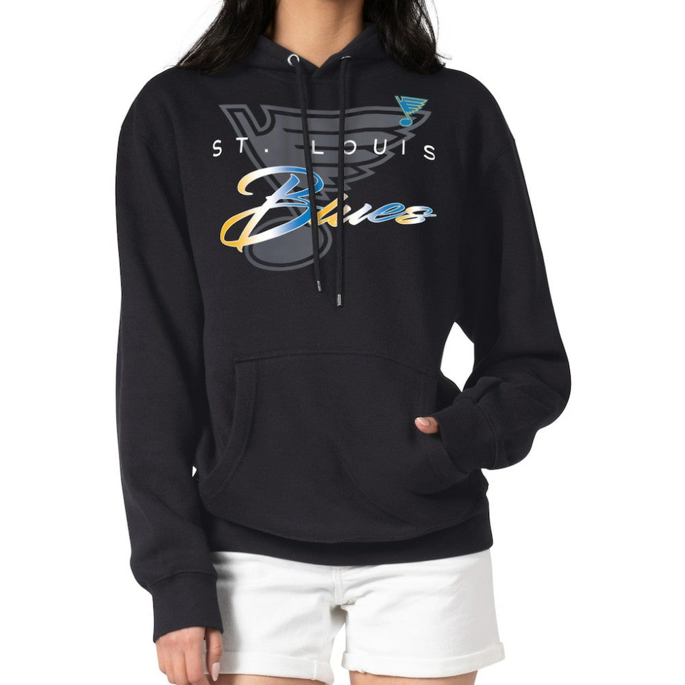 NHL Black St. Louis Blues G-III 4Her by Carl Banks Shadow Logo Fleece Pullover Hoodie