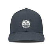 NHL Charcoal Edmonton Oilers Levelwear Rise Slate & Snow Structured Flex Hat