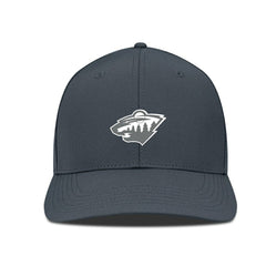 NHL Charcoal Minnesota Wild Levelwear Rise Slate & Snow Structured Flex Hat