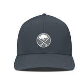 NHL Charcoal Buffalo Sabres Levelwear Rise Slate & Snow Structured Flex Hat