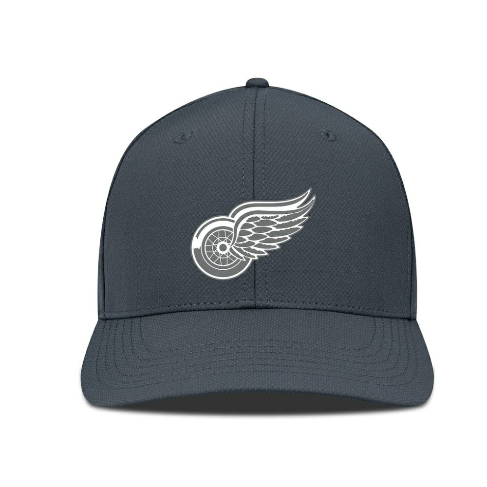 NHL Charcoal Detroit Red Wings Levelwear Rise Slate & Snow Structured Flex Hat