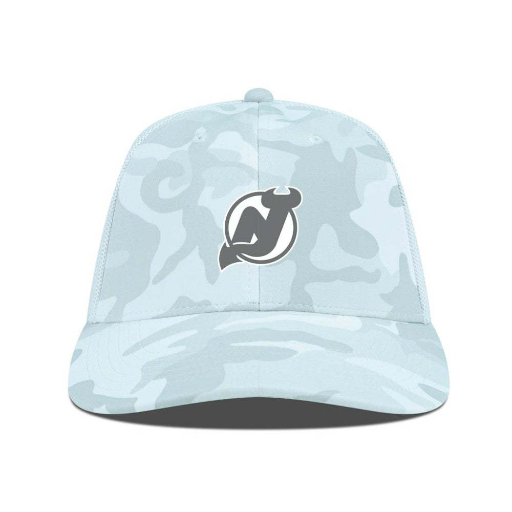 NHL Camo New Jersey Devils Levelwear Clash Slate & Snow Meshback Flex Hat