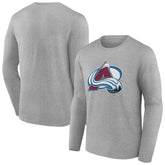NHL Gray Colorado Avalanche Women's Primary Logo Long Sleeve V-Neck T-Shirt