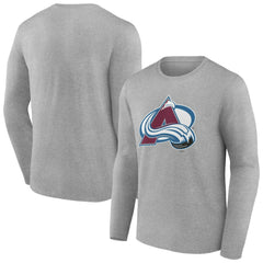 NHL Gray Colorado Avalanche Women's Primary Logo Long Sleeve V-Neck T-Shirt