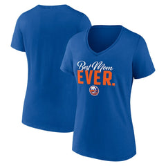 NHL Royal New York Islanders Women's Best Mom Ever V-Neck T-Shirt