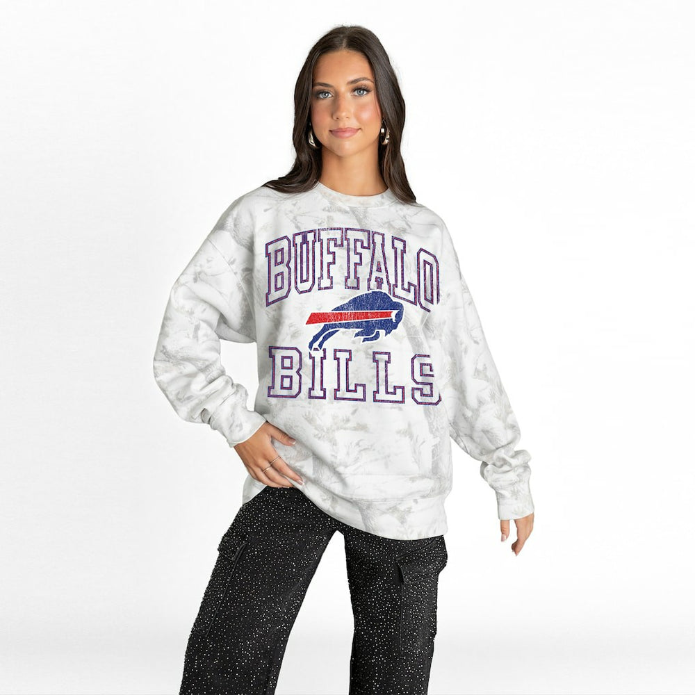 Gameday Couture Women's Whiteout Oversized Premium Fleece Sweatshirt - Buffalo Bills
