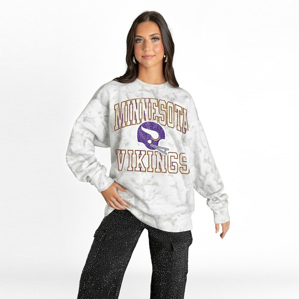 Gameday Couture Women's Whiteout Oversized Premium Fleece Sweatshirt - Minnesota Vikings