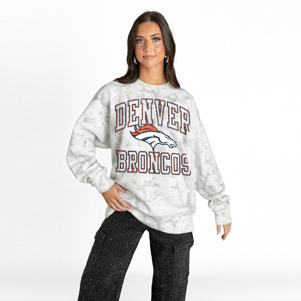 Gameday Couture Women's Whiteout Oversized Premium Fleece Sweatshirt - Denver Broncos