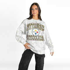 Gameday Couture Women's Whiteout Oversized Premium Fleece Sweatshirt - Pittsburgh Steelers