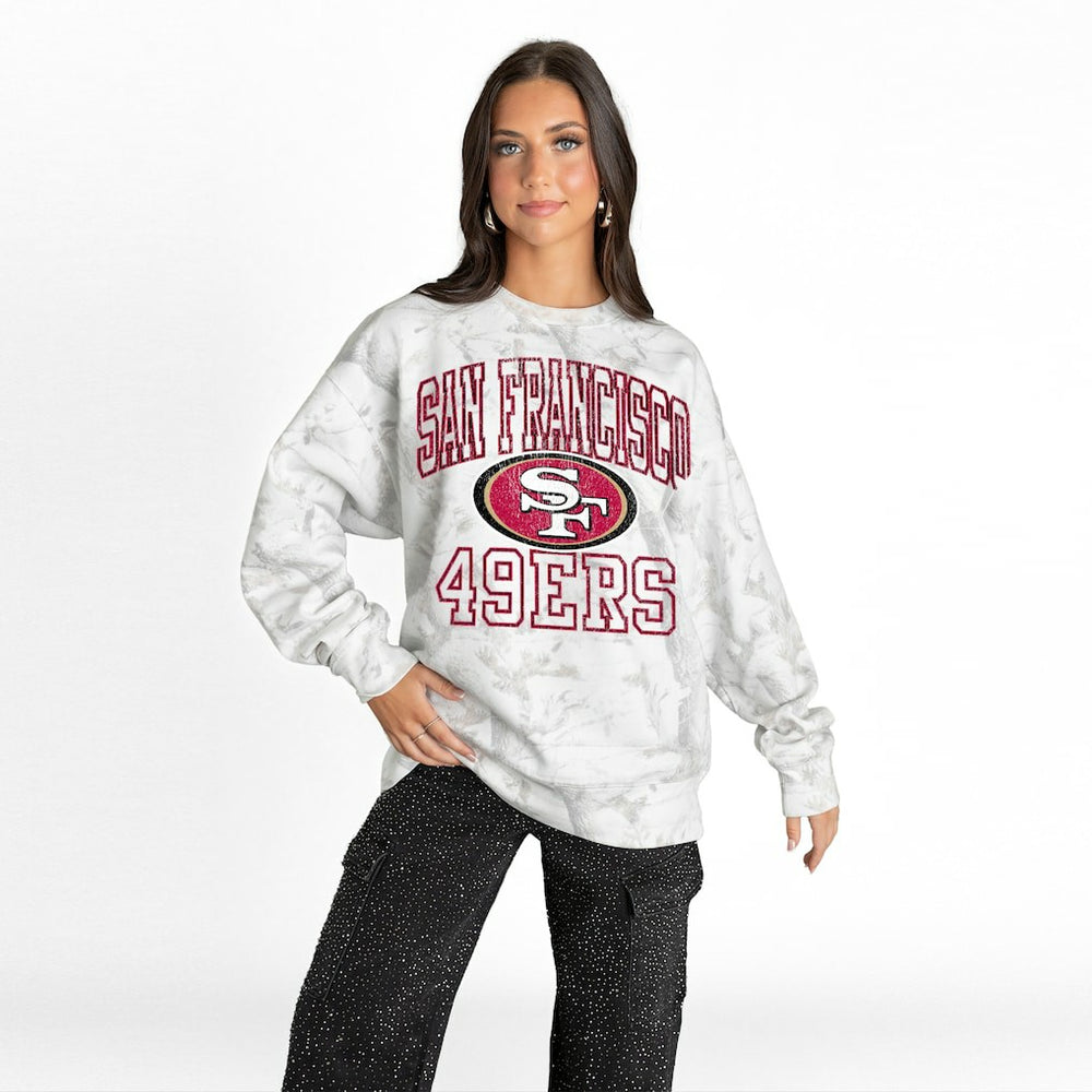 Gameday Couture Women's Whiteout Oversized Premium Fleece Sweatshirt - San Francisco 49ers