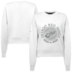 NHL White Detroit Red Wings Levelwear Women's Slate & Snow Sponge Tri-Blend Sweatshirt