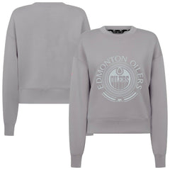 NHL Gray Edmonton Oilers Levelwear Women's Slate & Snow Sponge Tri-Blend Sweatshirt
