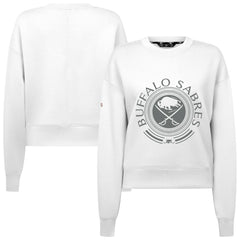 NHL White Buffalo Sabres Levelwear Women's Slate & Snow Sponge Tri-Blend Sweatshirt