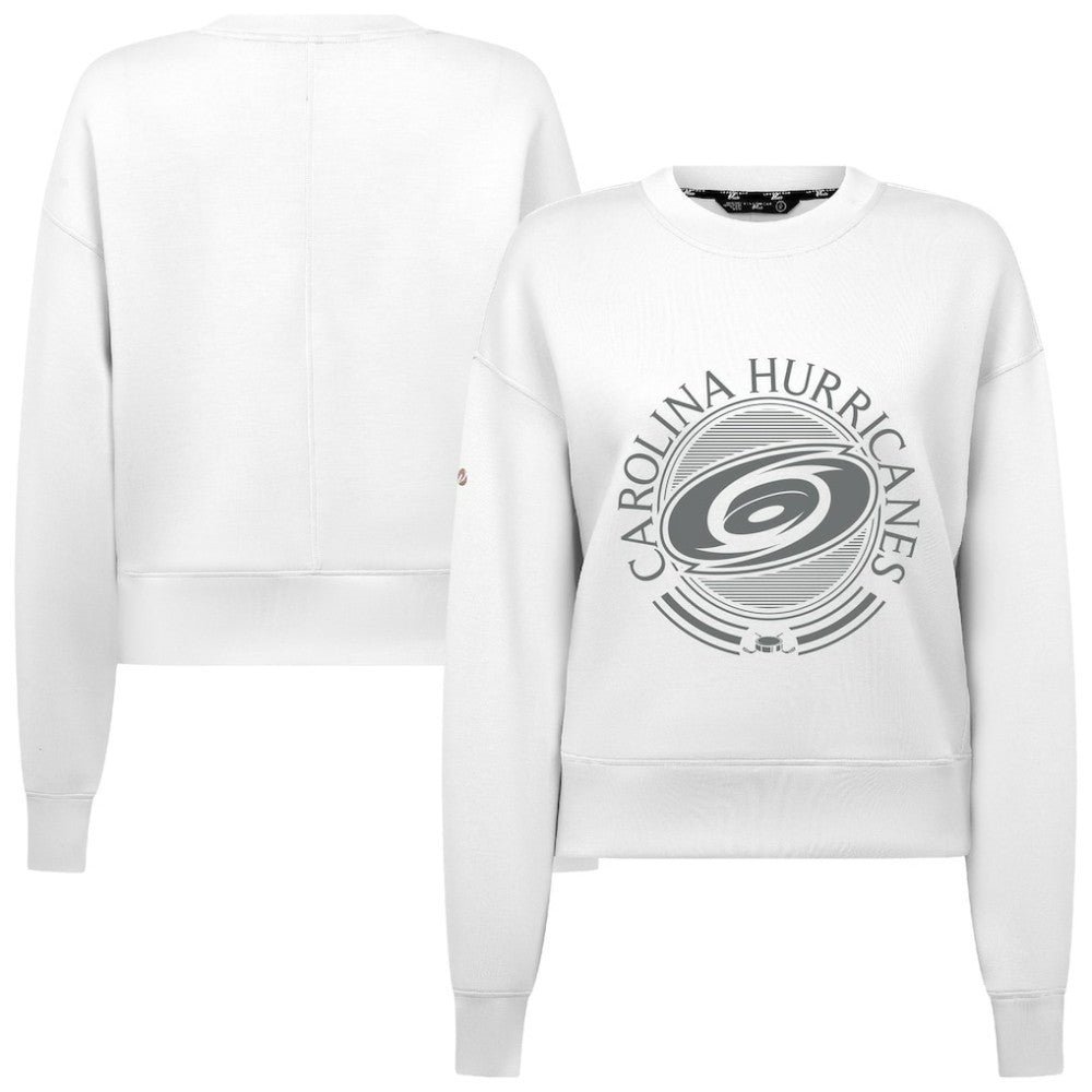 NHL White Carolina Hurricanes Levelwear Women's Slate & Snow Sponge Tri-Blend Sweatshirt