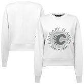 NHL White Calgary Flames Levelwear Women's Slate & Snow Sponge Tri-Blend Sweatshirt