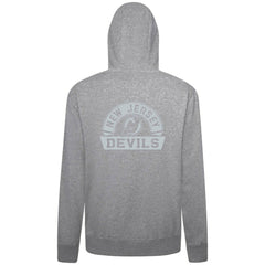 NHL Gray New Jersey Devils Levelwear Podium Chenille Logo Full-Zip Hoodie